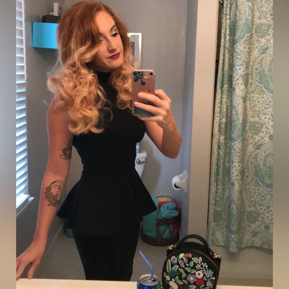 Betsy Johnson Black Peplum Dress